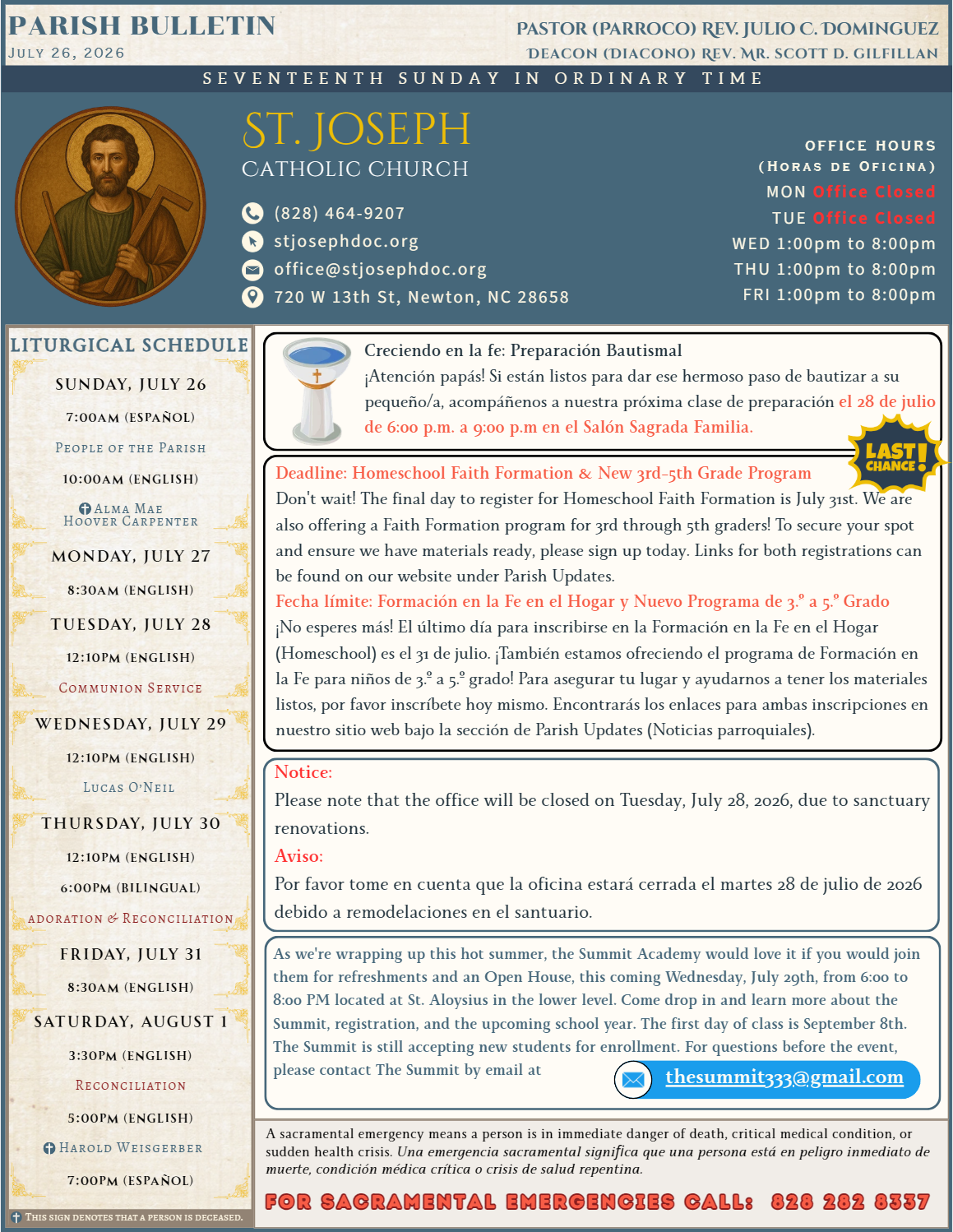 July 26 Boletín