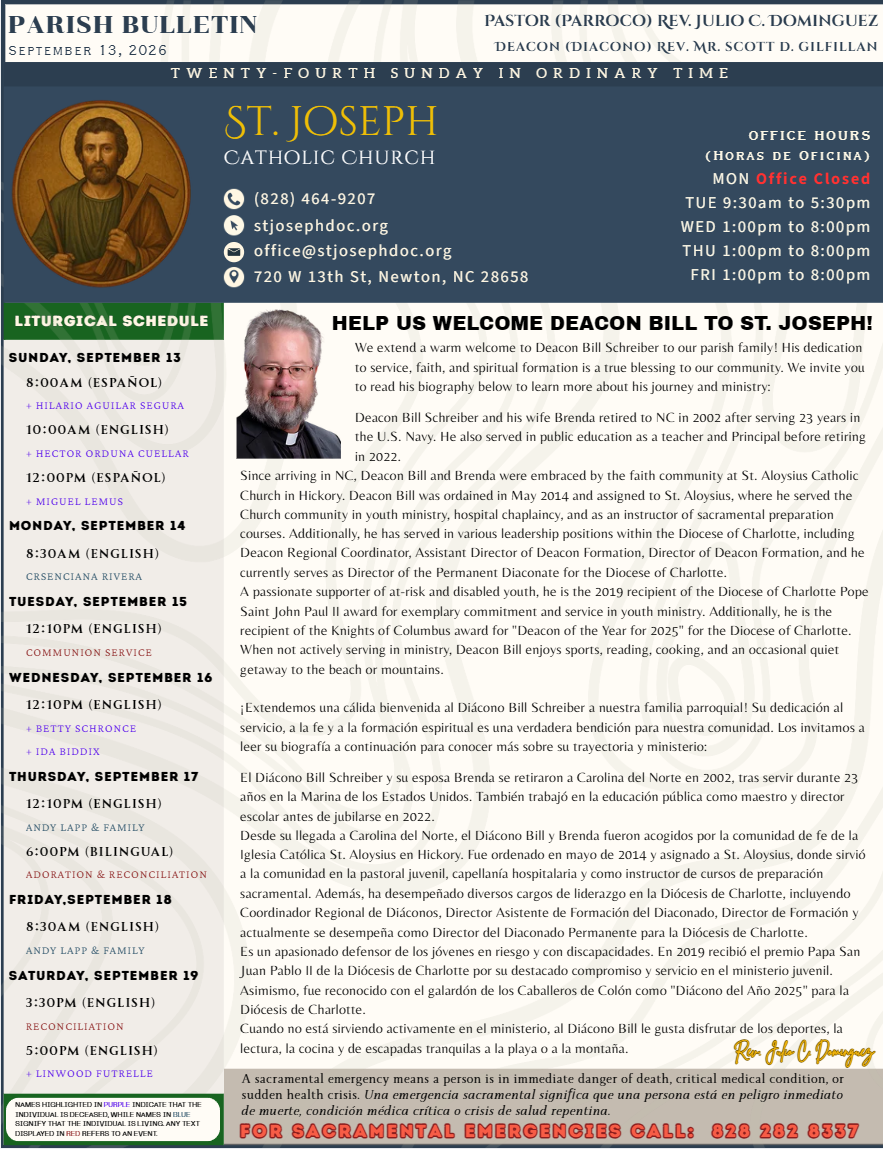 September 13 Bulletin